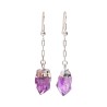 Earrings Amethyst Point Silver Plated Chain