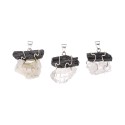 Tourmaline Pendant with Quartz Druse in Silver Plating