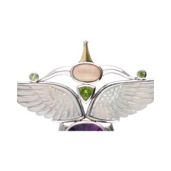 Pendentif Ailes de perles en argent 925 plaqué or (66C)