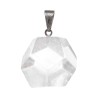 Pendentif dodécaèdre en quartz clair plaqué argent