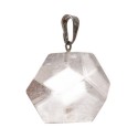 Dodecahedron Transparent Quartz Pendant in Silver Plating