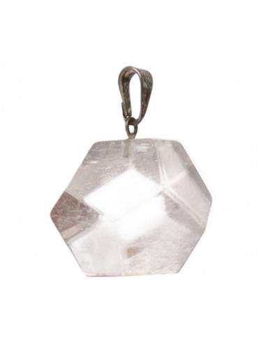 Pendentif dodécaèdre en quartz clair...