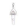 Pendente in Quarzo Bianco Bifacciale con Bagno d'Argento
