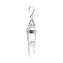 Pendant of White Quartz Bitermined in Silver Plating