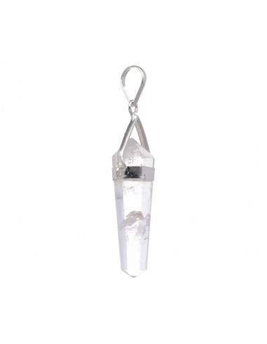 Pendente in quarzo bianco con doppia...