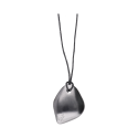 Rhodium plated shungite pendant