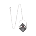 Pendule en shungite biterminée avec grenat