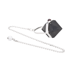 Pendolo Biterminato di Shungite con Granato