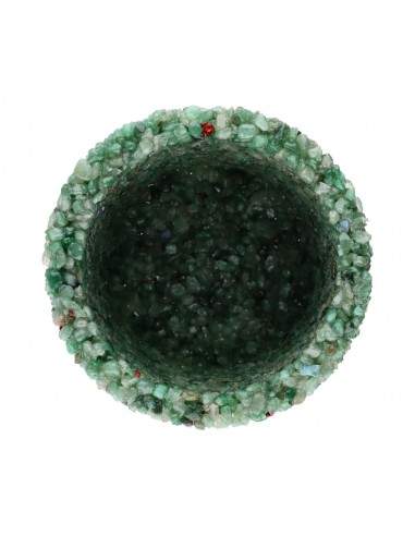 Portacandele in chip di quarzo verde...