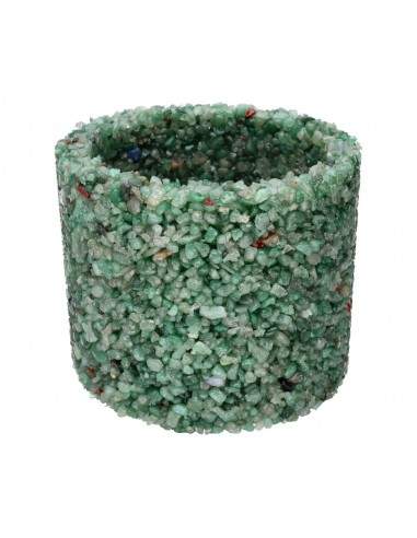 Portacandele in chip di quarzo verde...