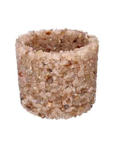 Porta candele in grande agata a chip