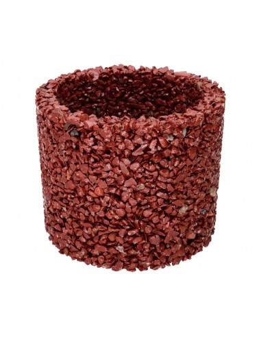 Porta candele in jaspe rosso grande