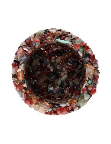 Portacandele misto di minerali piccolo