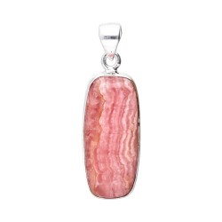 Ciondolo Rettangolare di Rodocrosite Casuale in Argento Sterling 925