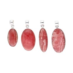Pendentif Rhodochrosite ovale en argent 925