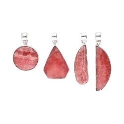 Pendente Forma Casuale di Rodocrosite in Argento Sterling 925