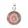 Flat Rhodochrosite Pendant in 925 Sterling Silver