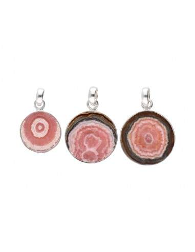 Pendentif Rhodochrosite plate en...