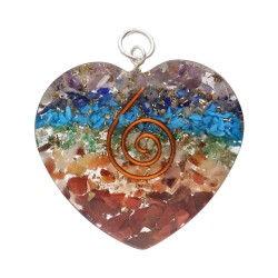 Ciondolo Cuore in Resina con Chakra