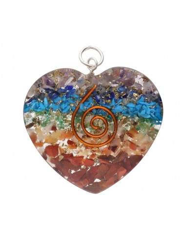 Ciondolo Orgonite a forma di cuore in...