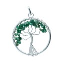 Colgante Árbol de la Vida con Esmeralda en Baño de Plata