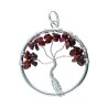 Tree of Life with Garnet in Silver Plating Pendant