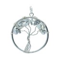 Pendentif arbre de vie avec Howlite plaqué argent