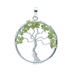 Ciondolo Albero della Vita con Peridoto in Bagno d'Argento
