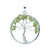 Tree of Life Pendant with Peridot in Silver Plating