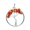 Pendente Albero della Vita con Cornalina in Bagno d'Argento