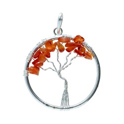 Pendente Albero della Vita con Cornalina in Bagno d'Argento