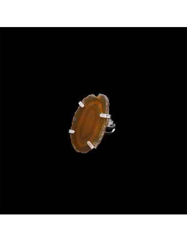 Anello in Agata Marrone Tinta in...