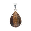 Pendentif en Oeil de Tigre plaqué argent