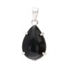 Obsidian Small Drop in Silver Plating Pendant