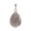 Smoky Quartz Small Drop in Silver Plating Pendant