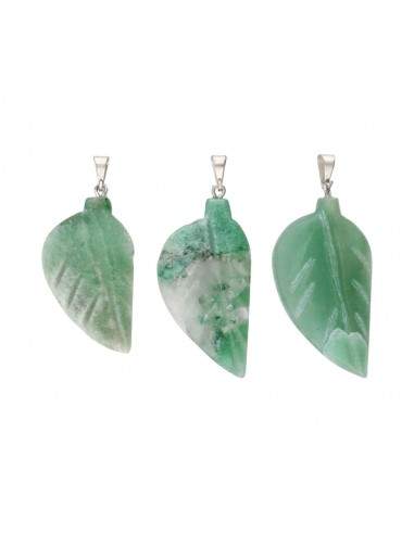 Pendentifs en quartz vert en plaqué...