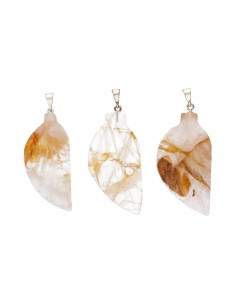 Pendentif feuille de quartz... 2