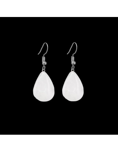 Pendants d'oreilles en quartz laiteux...