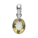 Pendentif en argent 925 avec citrine chauffée à facettes