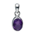 Faceted Amethyst Pendant in 925 Sterling Silver