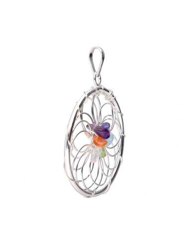 Spiral Dreamcatcher Pendant with Chakras