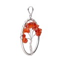 Tree of Life Pendant with Carnelian in Silver Plating