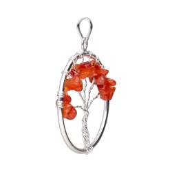 Pendente Albero della Vita con Cornalina in Bagno d'Argento