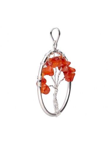 Tree of Life Pendant with Carnelian...