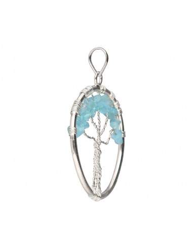 Tree of Life Pendant with Aquamarine...