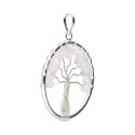 Pendentif arbre de vie avec pierre de lune argentée