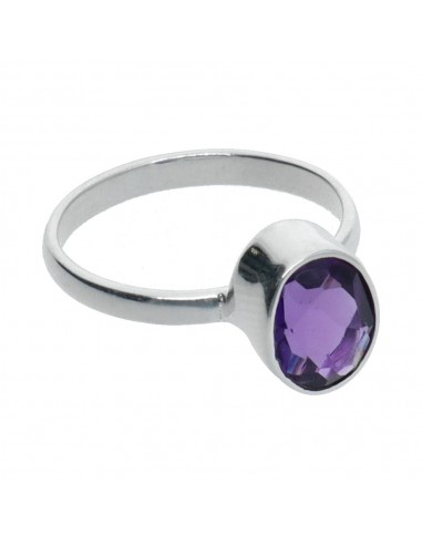 Anillo de Amatista Facetado Grande en...