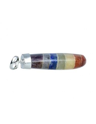 Silver Plated Chakra Oval Point Pendant