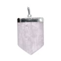Infinity Knot Rose Quartz Pendant in Silver Plating