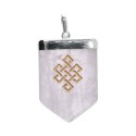 Infinity Knot Rose Quartz Pendant in Silver Plating